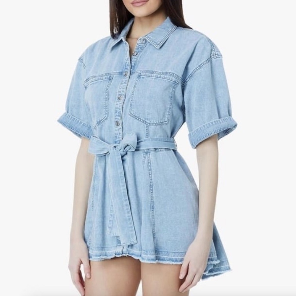 Free People Light Blue Jenny Denim Tunic Dress